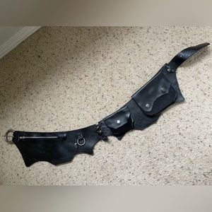 Festival leather utility belt, black